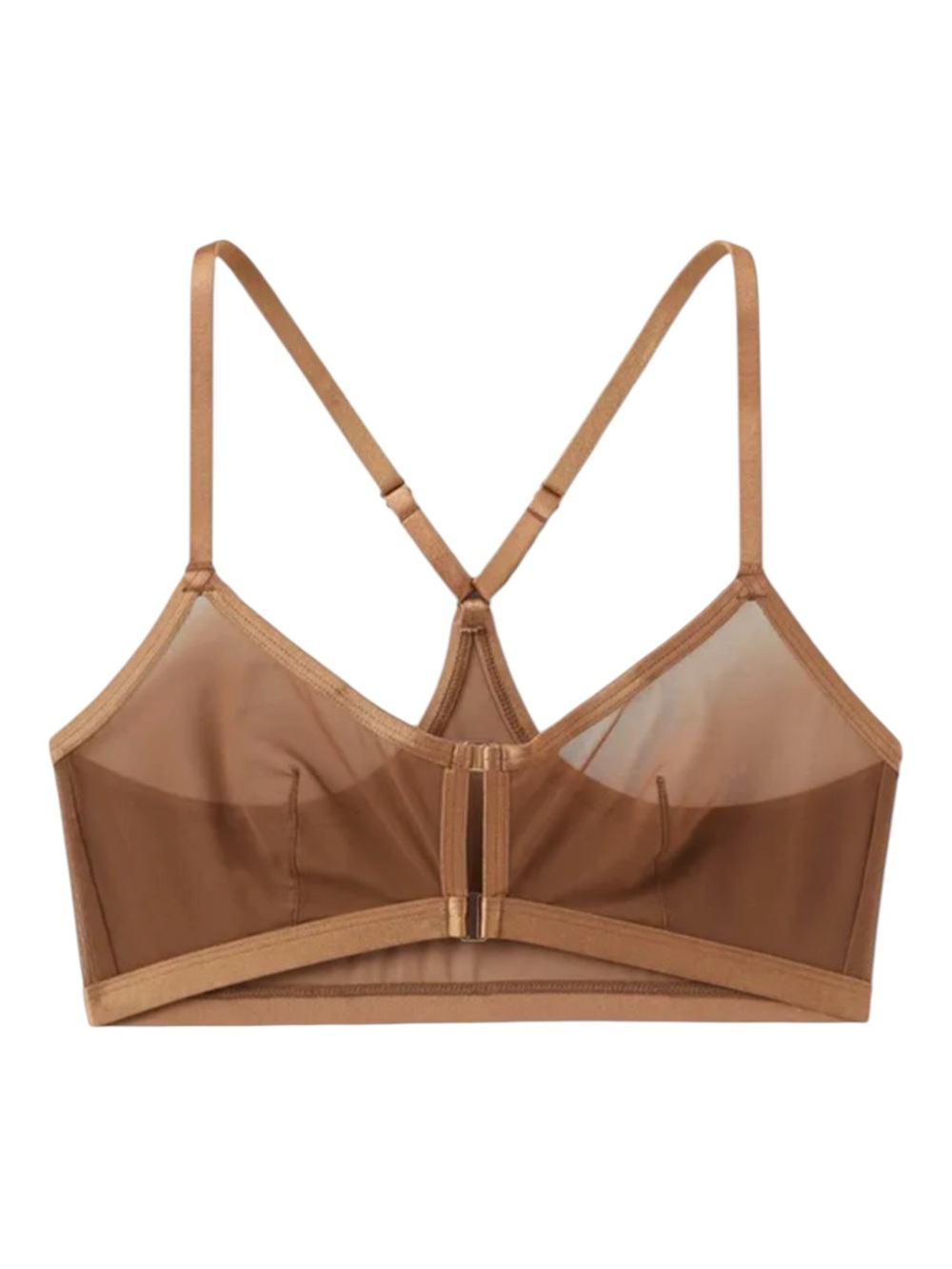 Auden Bronze Brown Unlined Sheer Mesh Racerback Bralette